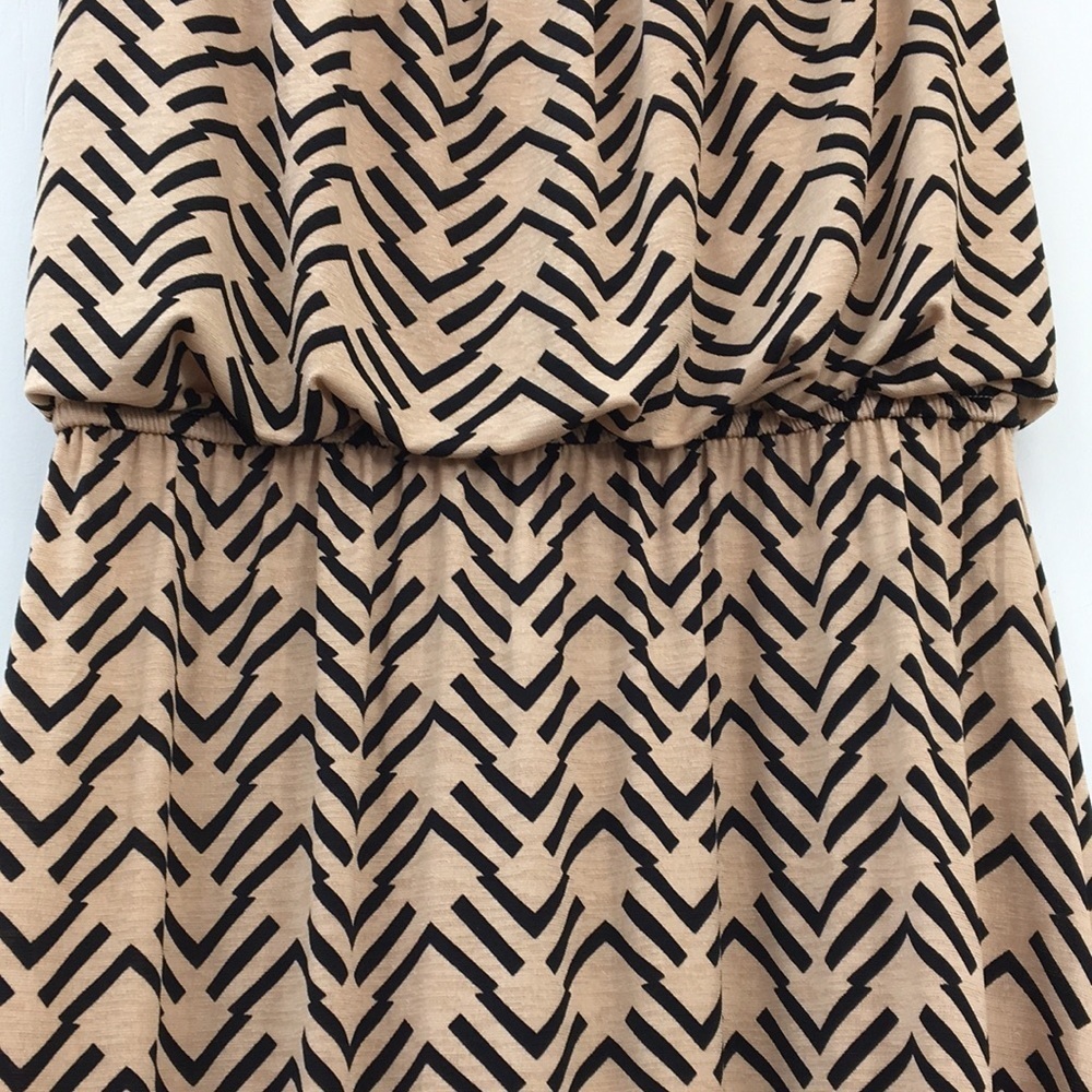 Three Pink Hearts Sleeveless Tank Tan Maxi Dress Size S EXCELLENT Condition - Picture 4 of 8